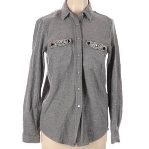 MILAN KISS | Embellished Button Down Top Large New